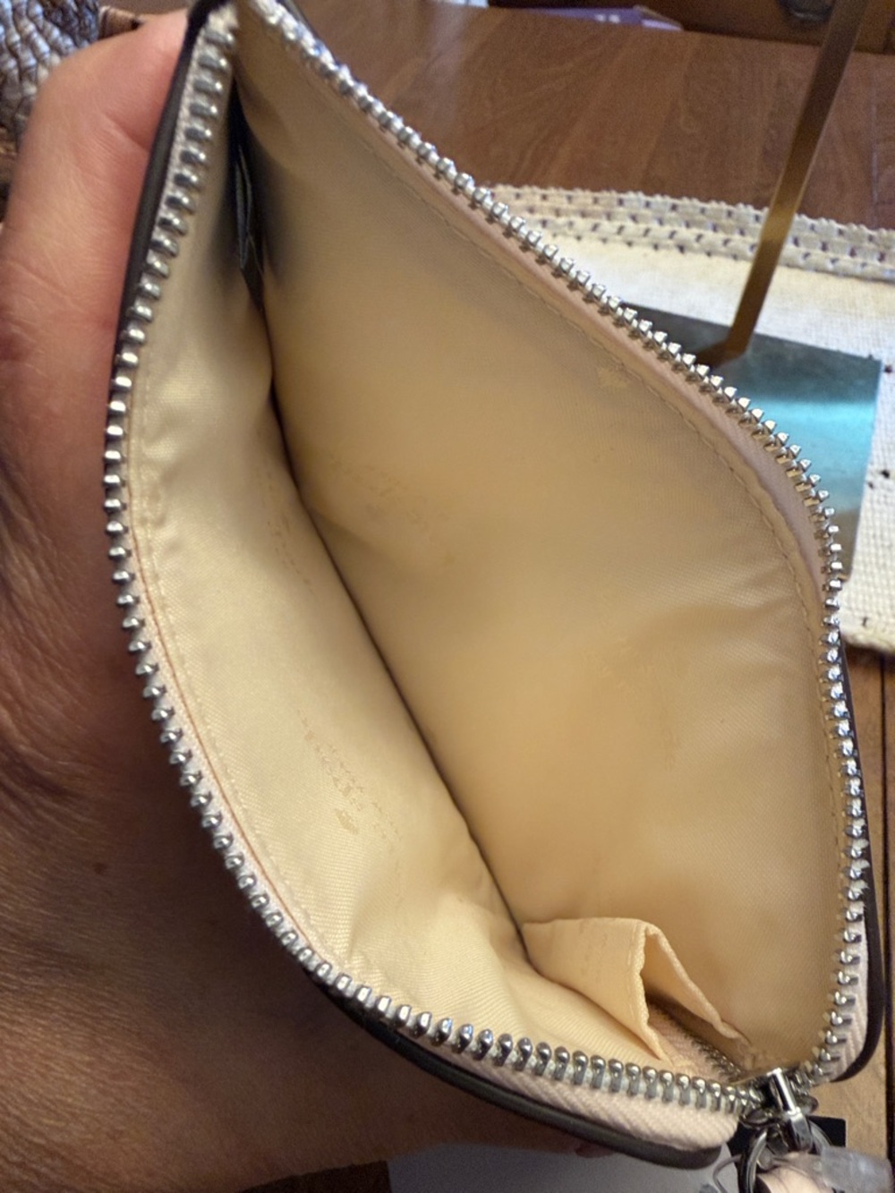 kate spade blush floral applique wristlet with green and yellow accents - Picture 6 of 10